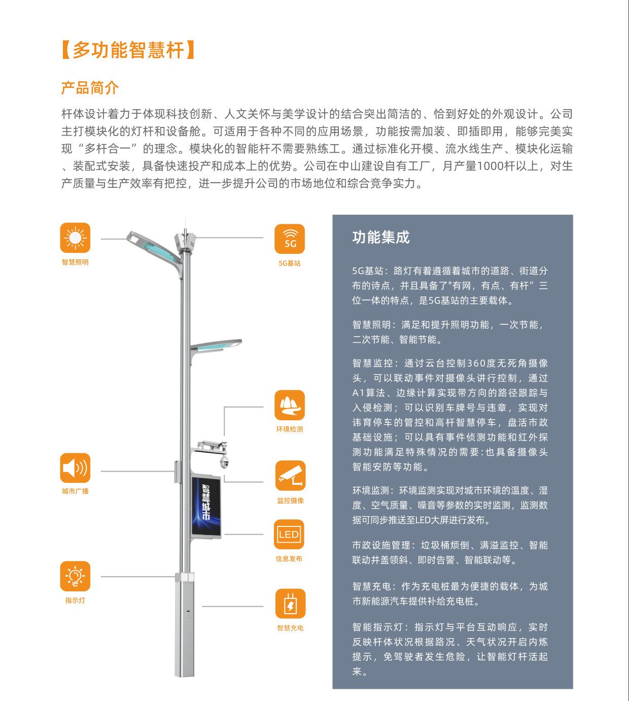 多功能智慧杆 · 功能集成