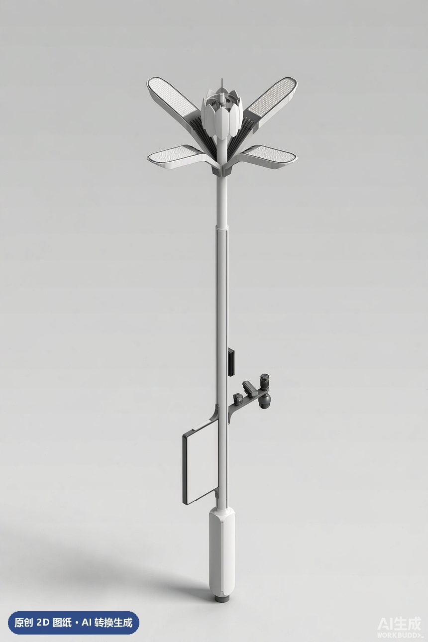 MJZ-ZH-ZJ-002 景观造型灯杆 3D效果图 日景